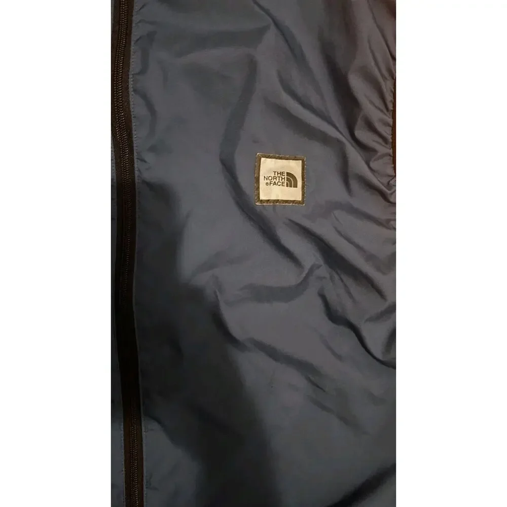 Vintage North Face Nylon Vest Mens XL Blue Black Zip Biking Running